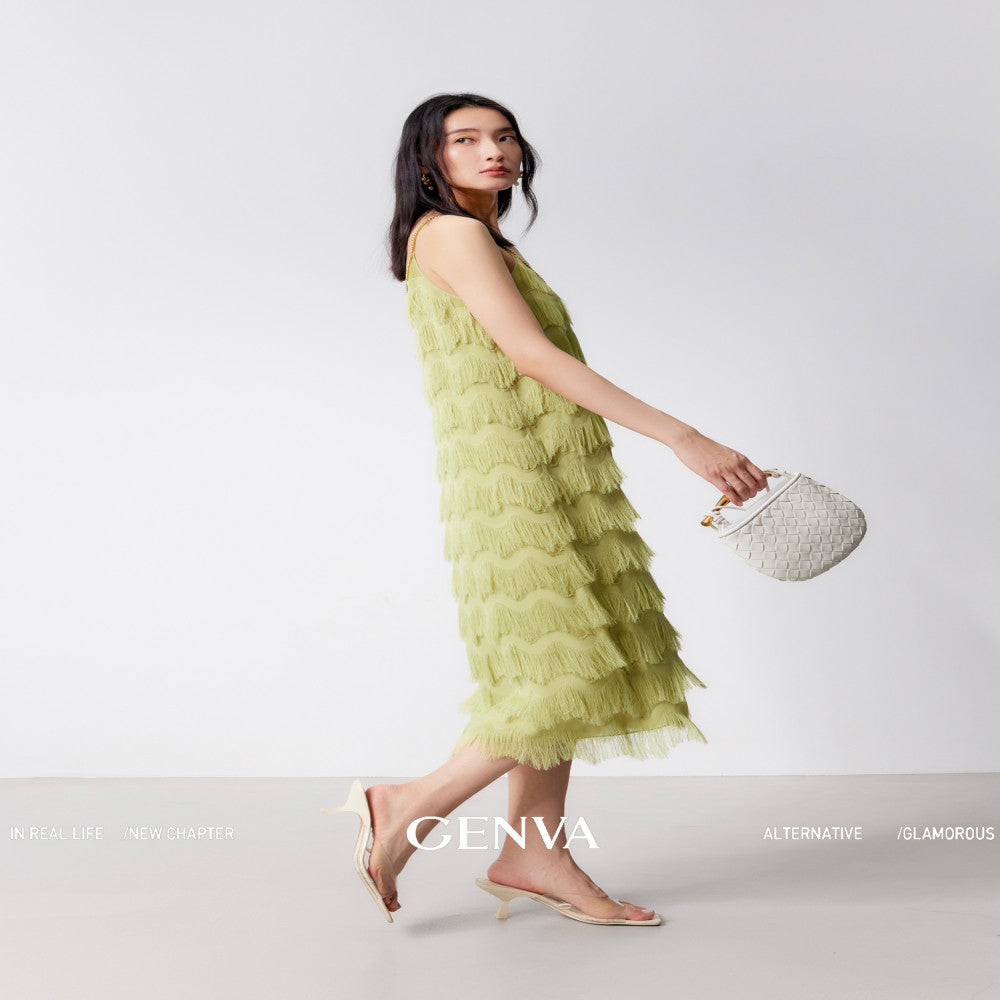 MR 99 Flowing Light Washing Yarn Luxurious and Dynamic Water Wave Pattern Scissors Abundant tassels Eye catching Chain Dress T shirt image 37