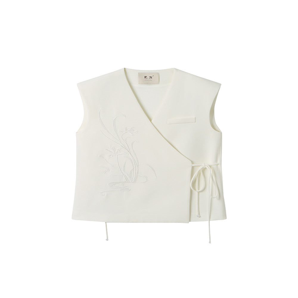 New Chinese style quiet and elegant Chinese style light and familiar niche vest loose and lazy style Western style fashionable sleeveless top for women image 5