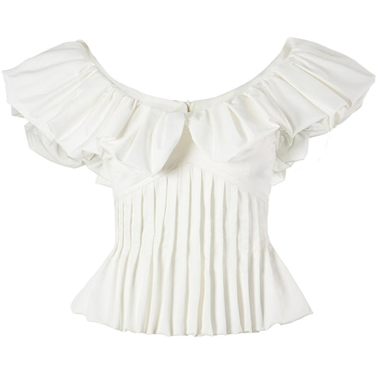 ASAYA3592 Ruffled flying sleeve tops