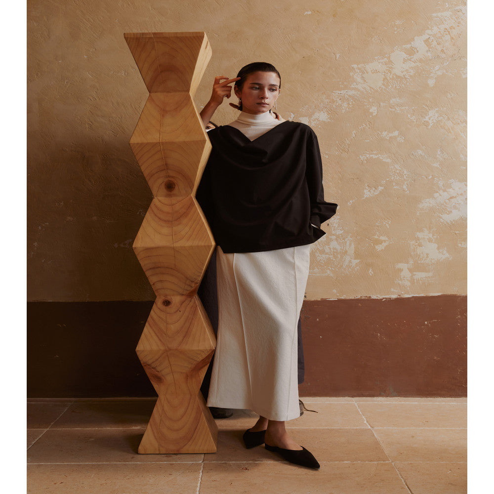 Le Samedi Relaxing R0w Style and Simple Aesthetics British Woolen Swing Neck Elastic Wide Leg Pants Set image 5