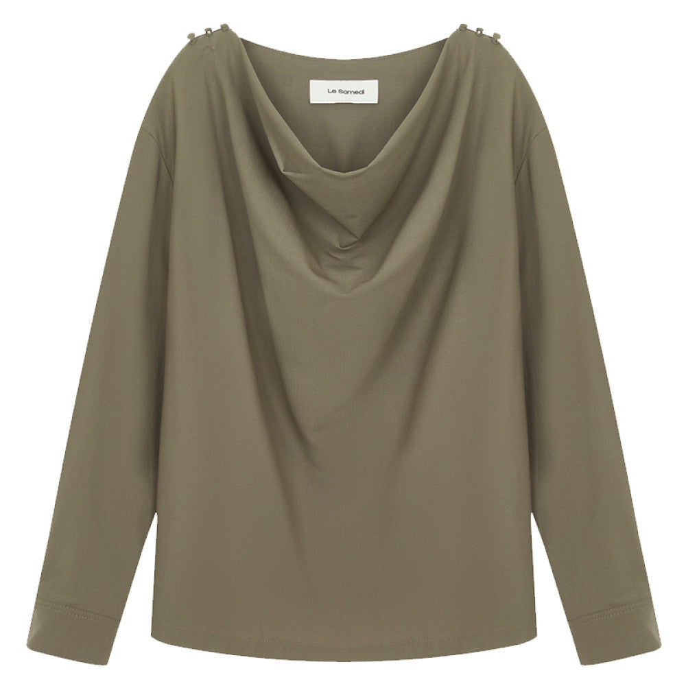 ASAYA3589 British Fine Wool Swing Collar Top (2 Colors) (Matching Set Available)