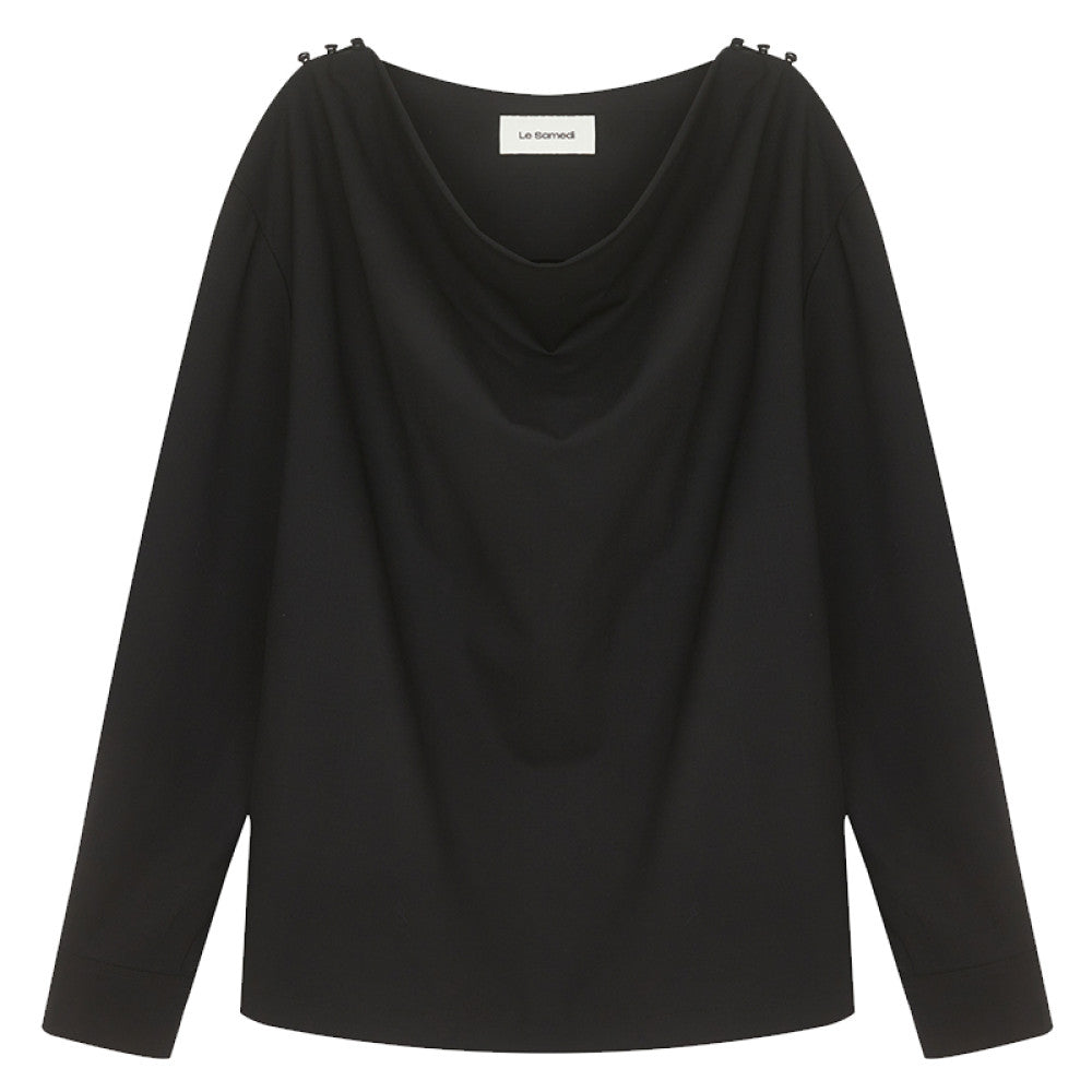 ASAYA3589 British Fine Wool Swing Collar Top (2 Colors) (Matching Set Available)