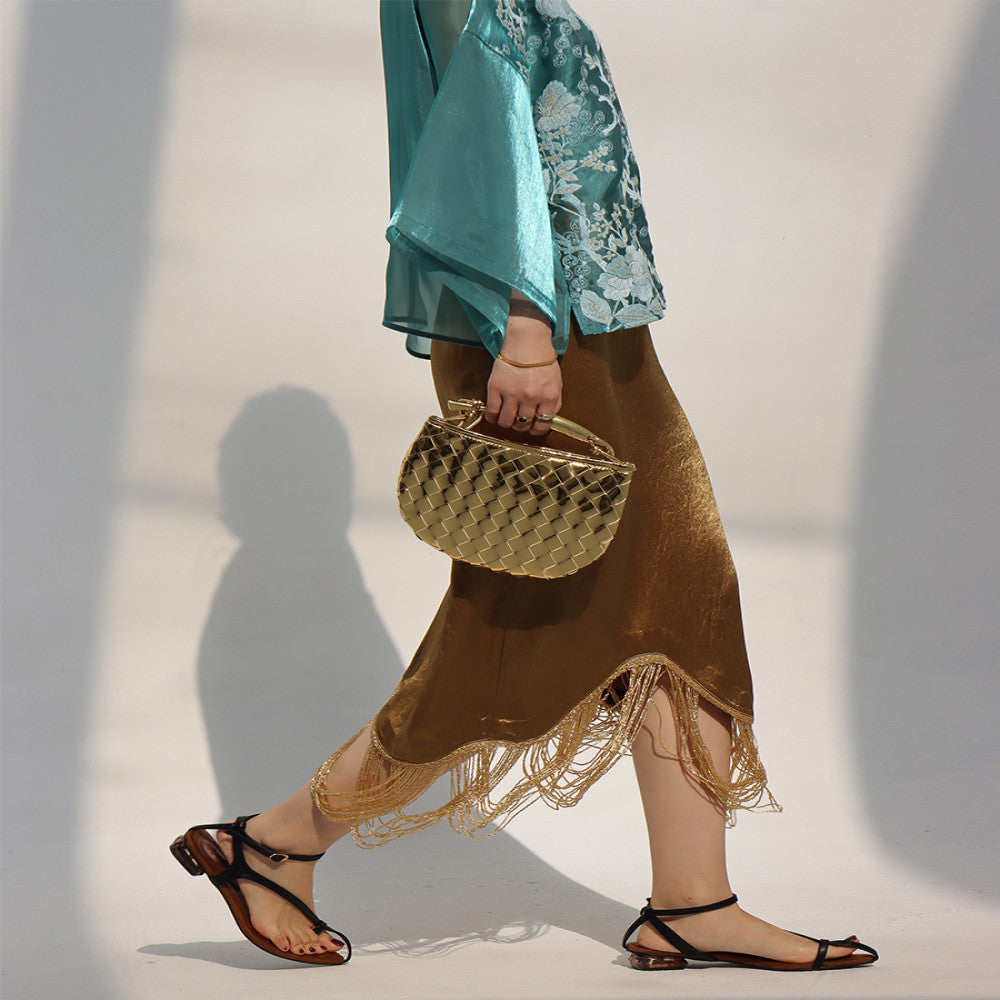 Chengyu Gaoding Tianshui Jinpei New Chinese Embroidery Organza Top Acetate Tassel Half Skirt Set image 4