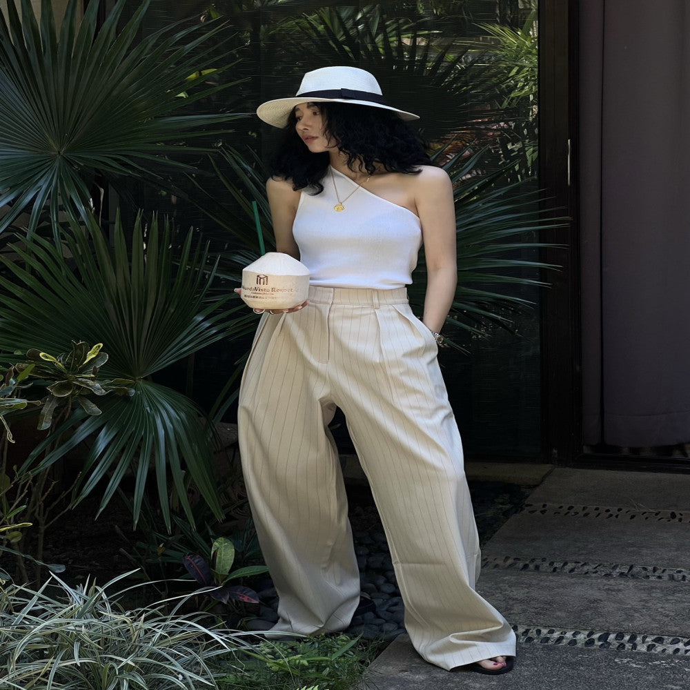 2025 Spring and Autumn New Commuter Simple Loose Wide Leg Pants Vertical Striped Western Pants Women s Cold Style Casual Floor Pants image 15