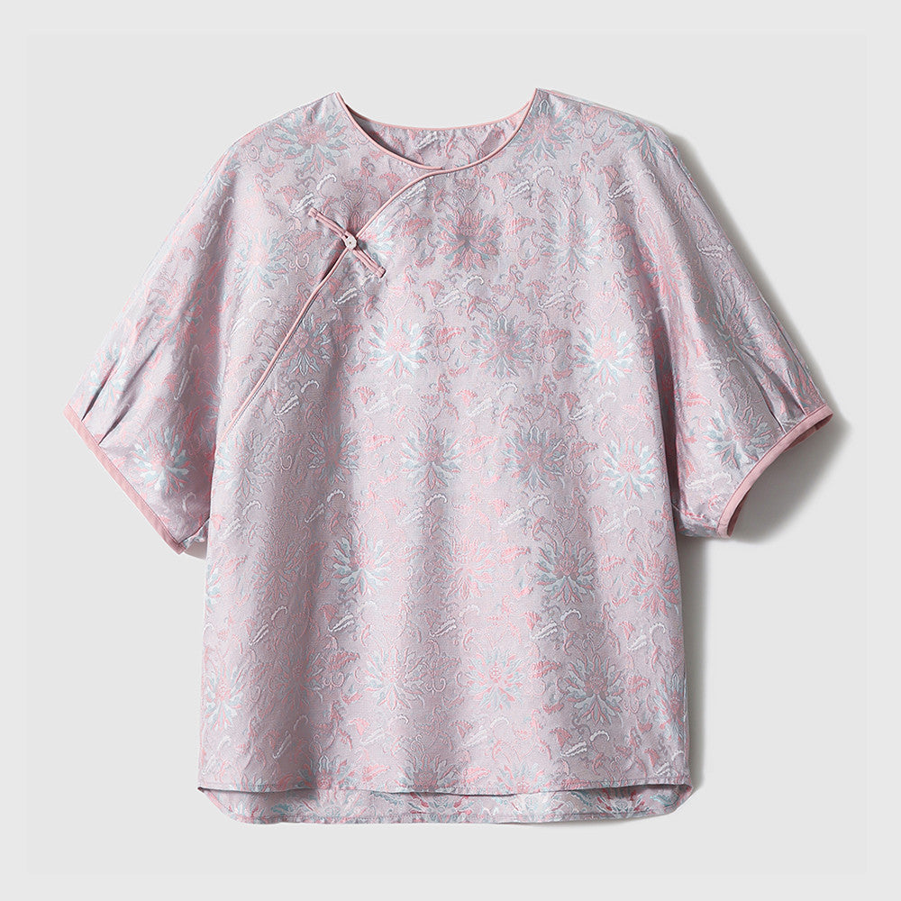 Summer cool transparent non permeable flesh Bubu Shenglian Lotus different color radish 100 pure mulberry silk new Chinese style image 36