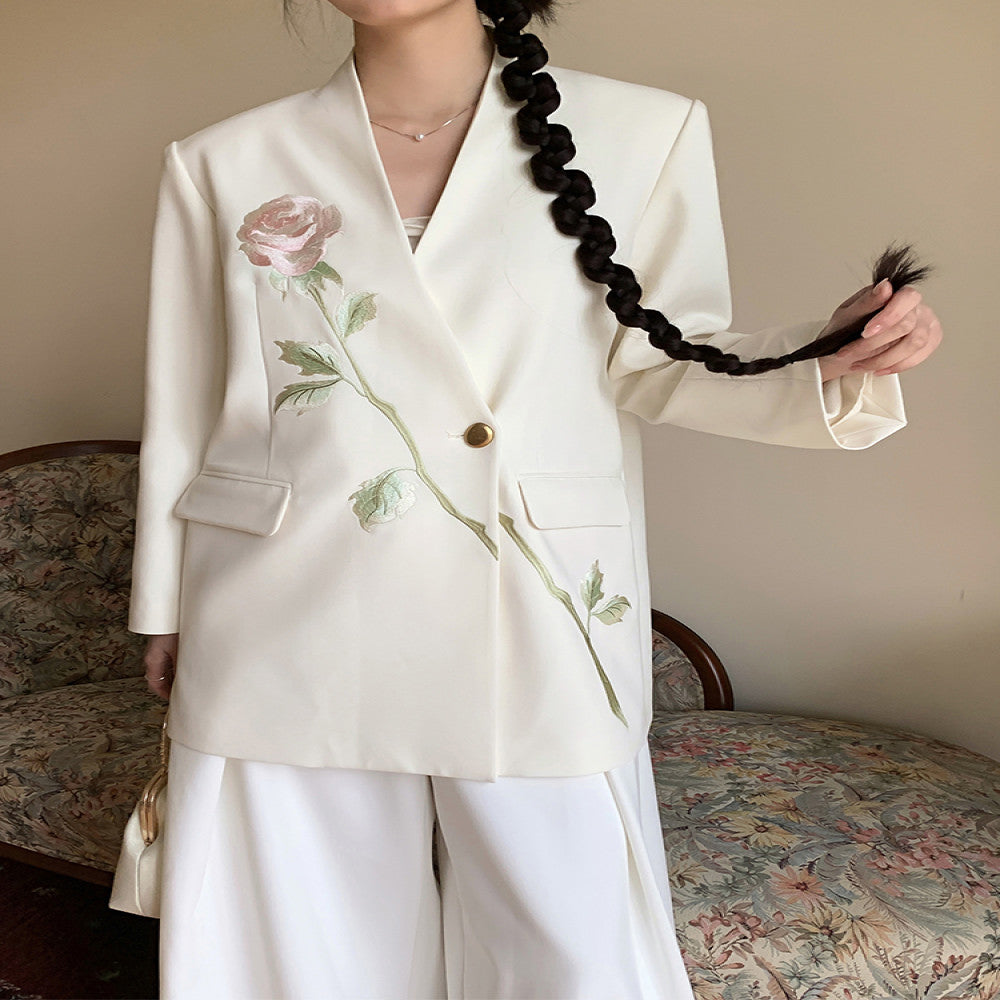 Original by Jiexiang Yinuo Heavy Industry Embroidered Suit Coat Women s Spring and Autumn New Style Advanced and Elegant Casual Suit image 10