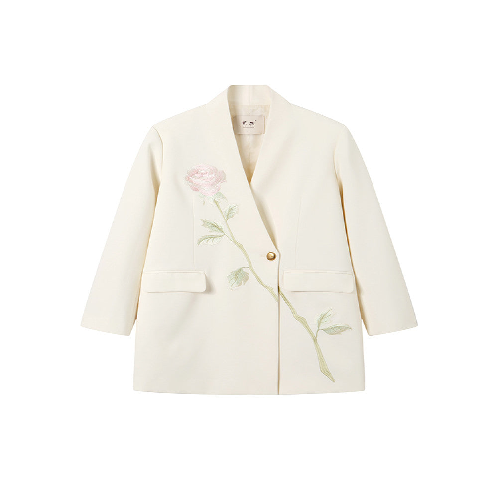 Original by Jiexiang Yinuo Heavy Industry Embroidered Suit Coat Women s Spring and Autumn New Style Advanced and Elegant Casual Suit image 6