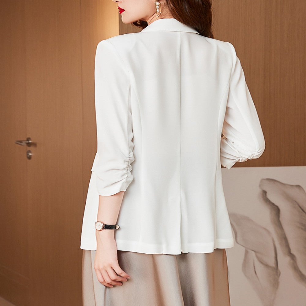 High end acetate small suit jacket for women thin style 2023 spring and summer new design niche temperament suit top image 1