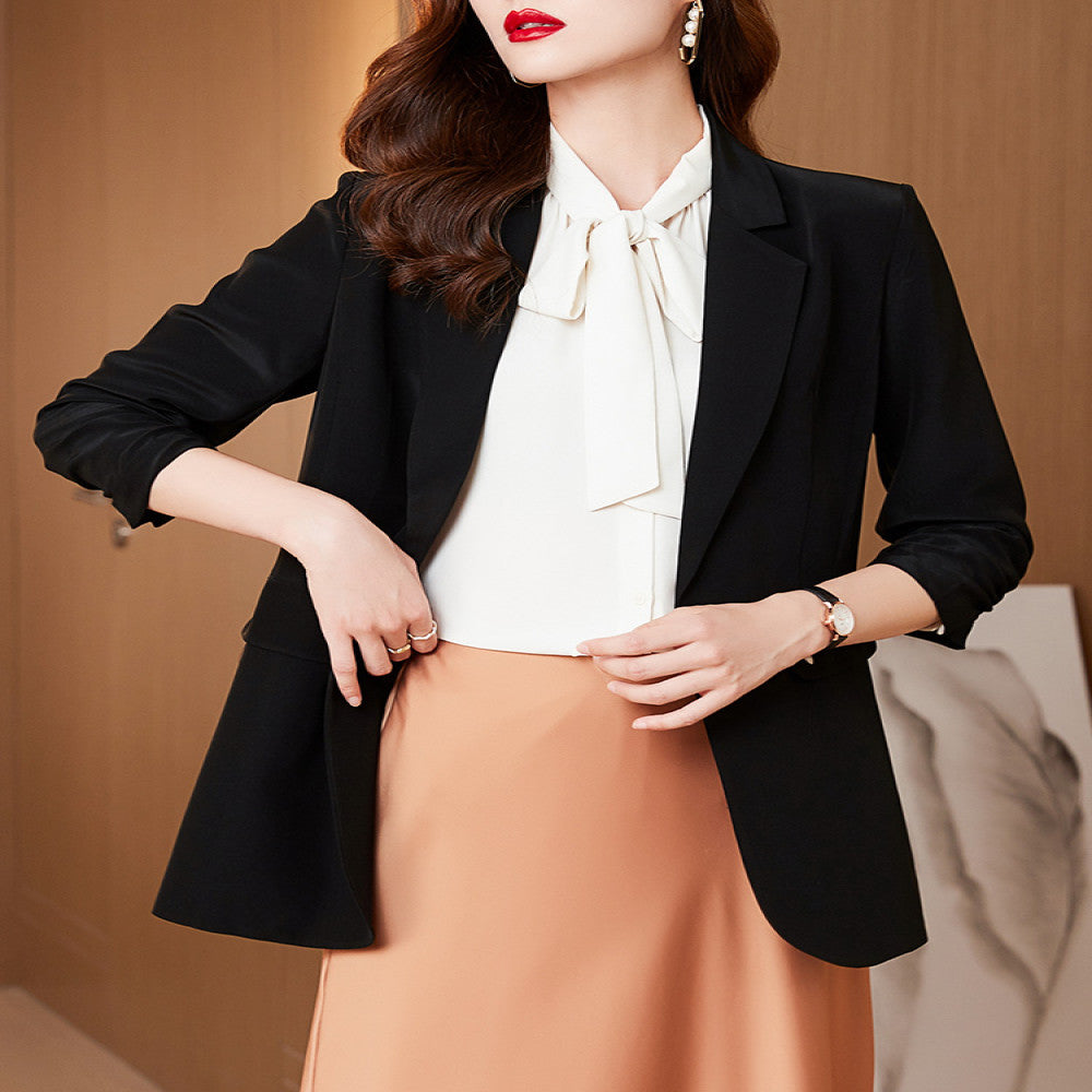 High end acetate small suit jacket for women thin style 2023 spring and summer new design niche temperament suit top image 5