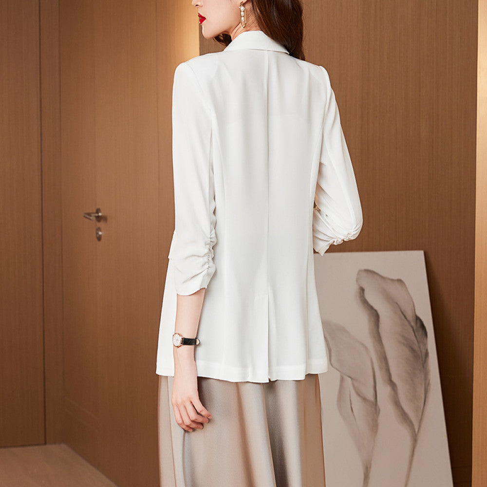 High end acetate small suit jacket for women thin style 2023 spring and summer new design niche temperament suit top image 15