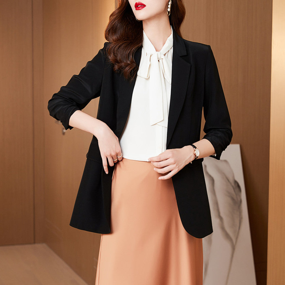High end acetate small suit jacket for women thin style 2023 spring and summer new design niche temperament suit top image 19