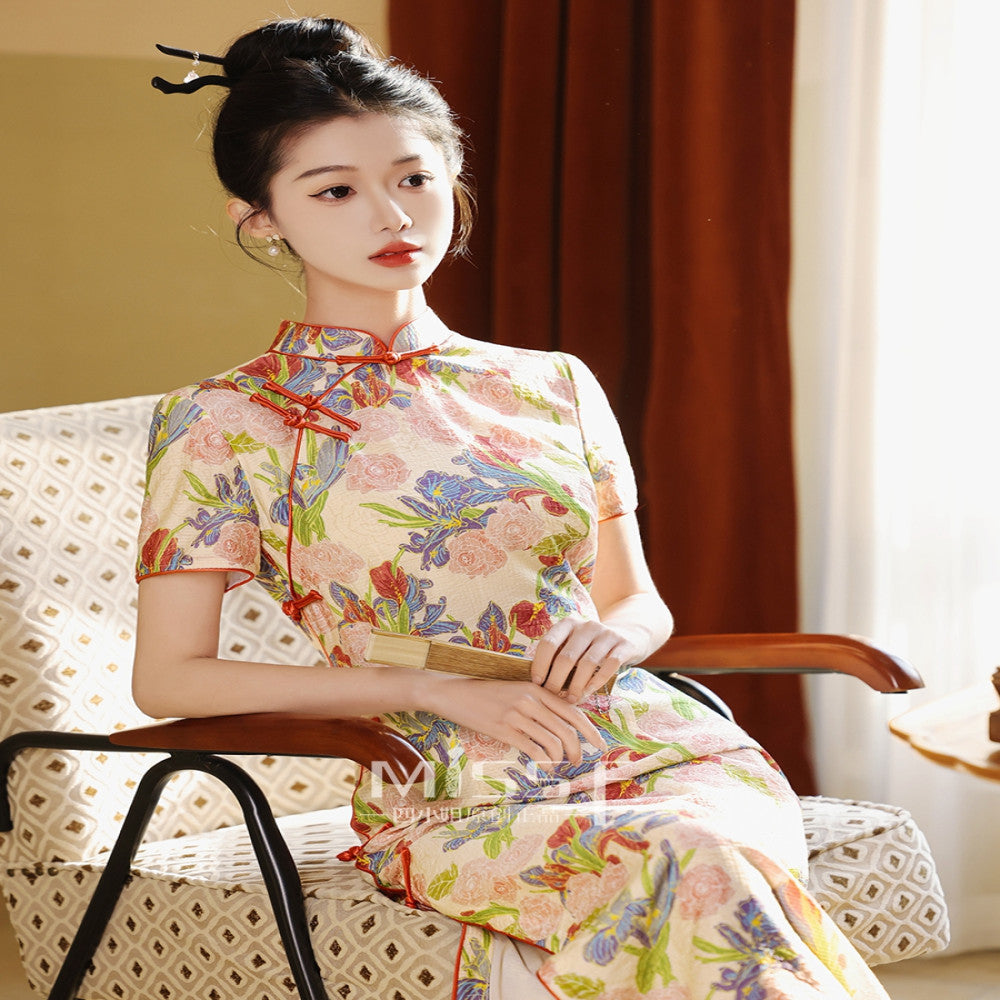 Miss Four s beautiful new Chinese style engagement cheongsam dress young style high end 2025 new high end daily wear image 3