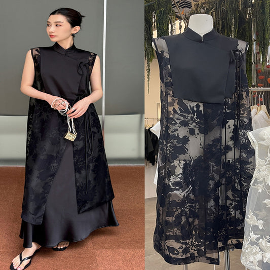ASAYA3462 Ancient Charm“ Retro Chinese Style Sleeveless Vest Dress (2 Colors)