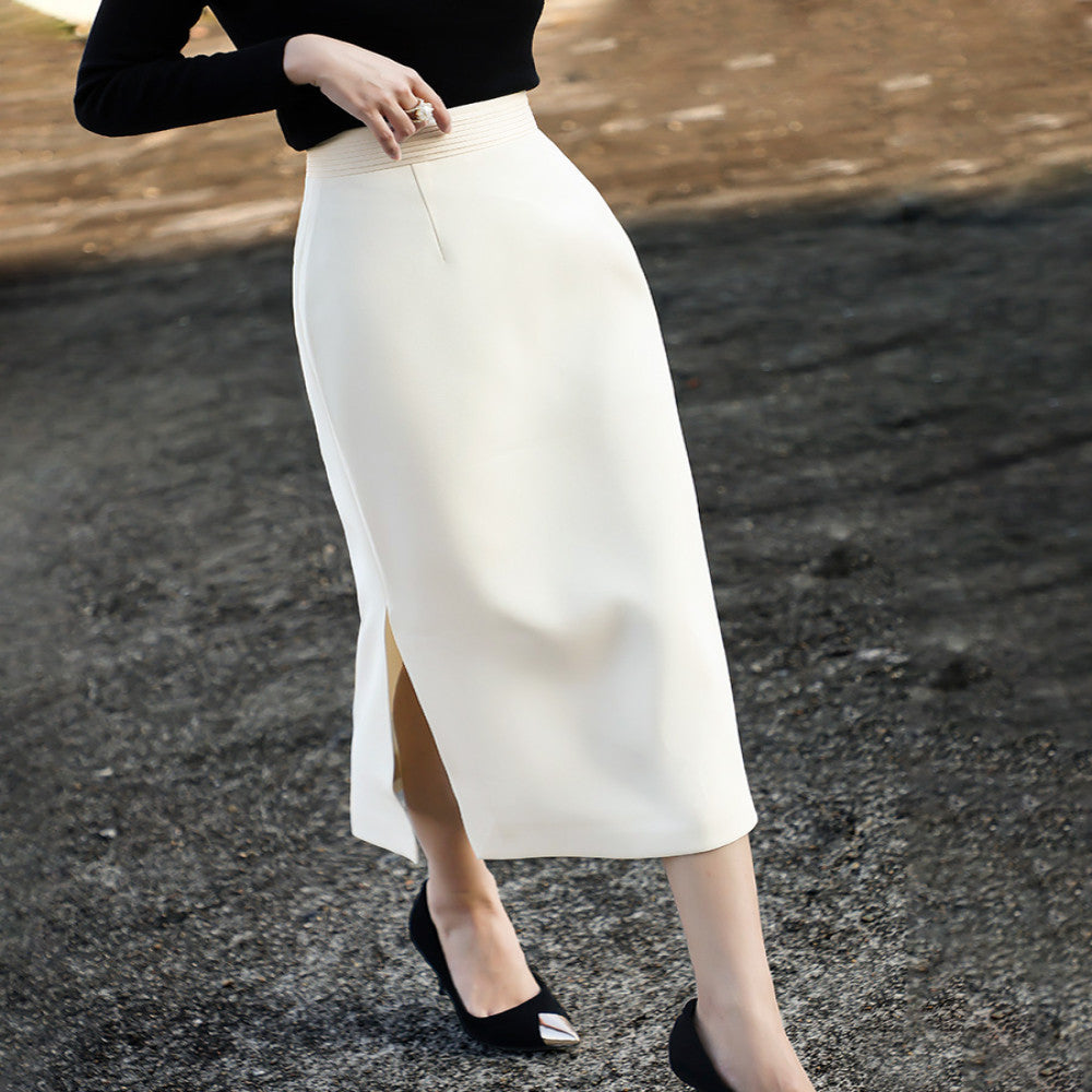 Lanser 2025 Autumn New Style Commuter Side Split One Step Skirt with High Waist and Thin Look Straight Tube Hip Wrapping Half Body Skirt image 2