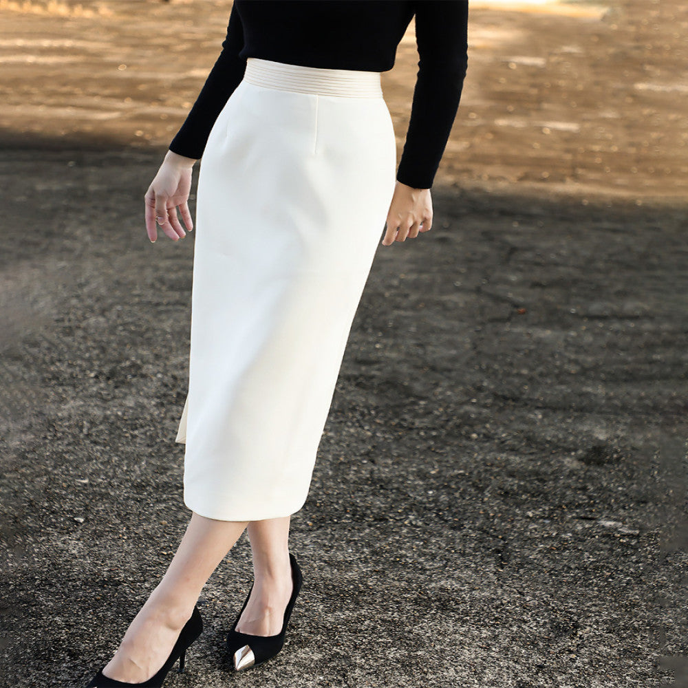 Lanser 2025 Autumn New Style Commuter Side Split One Step Skirt with High Waist and Thin Look Straight Tube Hip Wrapping Half Body Skirt image 3