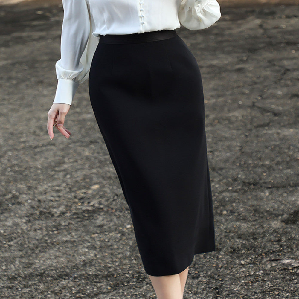 Lanser 2025 Autumn New Style Commuter Side Split One Step Skirt with High Waist and Thin Look Straight Tube Hip Wrapping Half Body Skirt image 23