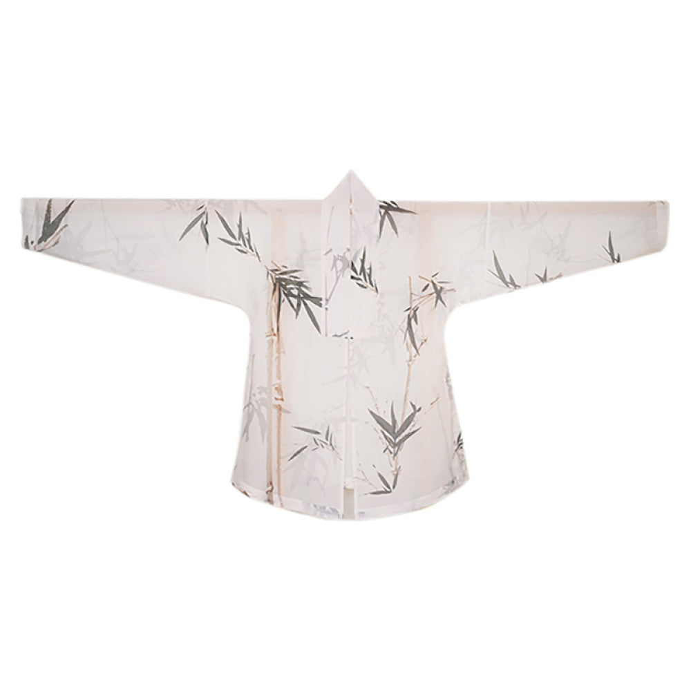 Blank Original Ink Bamboo Original Ming Dynasty Hanfu National Style Silk Acetate Non Wrinkled Narrow Sleeve Collar Short Shirt Ma Mian Skirt image 32