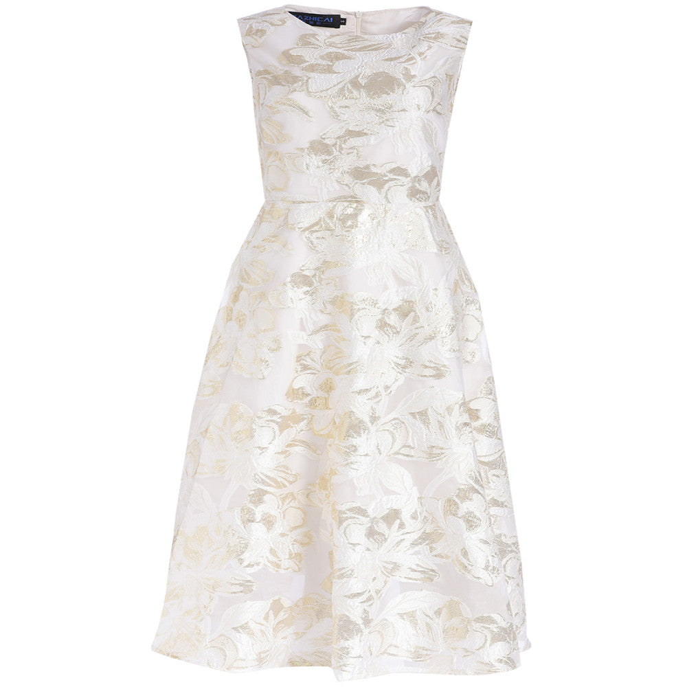 Thin and luxurious high waisted dress for women in spring 471 organza jacquard gold three dimensional embroidery socialite style long dress image 5