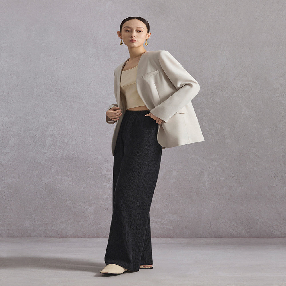 Lyocell pleated pants naivee straight leg casual pants for women in summer loose lightweight high waisted and hanging feeling image 2