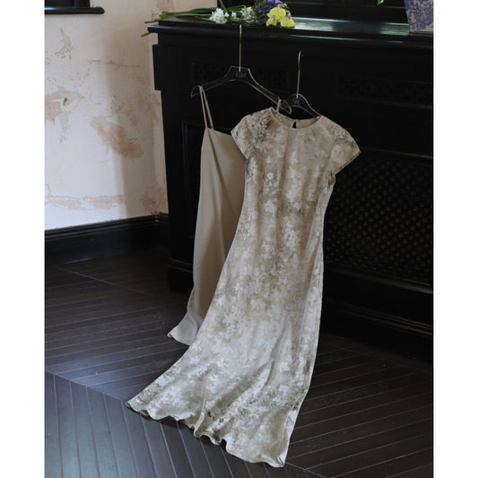 ASAYA3436 Original design plant dyeing literary temperament new Chinese style short-sleeved dress summer