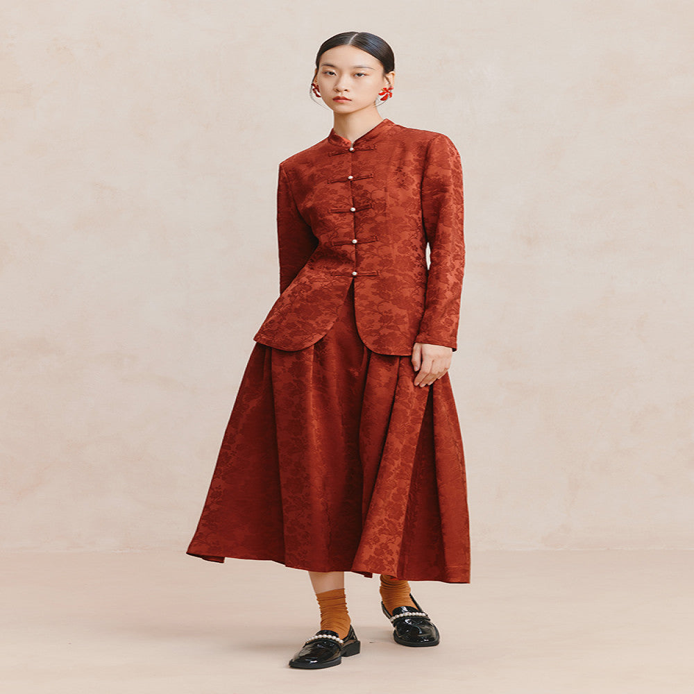 Tingtang New Chinese style Wedding Dress Top Red Retro Engagement Dress Toast Dress Show He Dress image 2