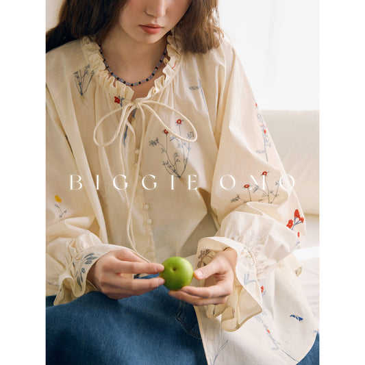 ASAYA4703 – Meadow Whimsy Embroidered Blouse 🌼✨