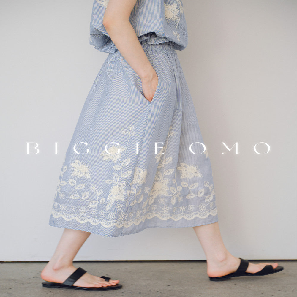 Biggie Omo Senyuji Blue Pinstripe Positioning Embroidered Vest Skirt Heavy Work Suit image 3