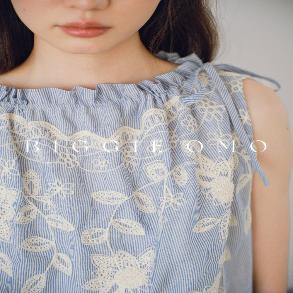 Biggie Omo Senyuji Blue Pinstripe Positioning Embroidered Vest Skirt Heavy Work Suit image 5