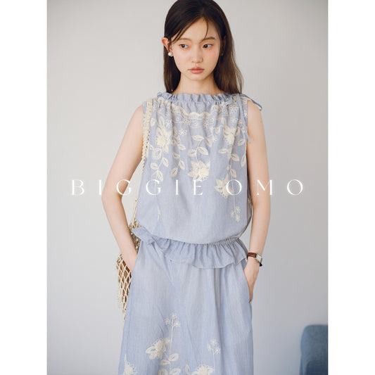 ASAYA4707 – Sky Bloom Embroidered Set 🌿✨
