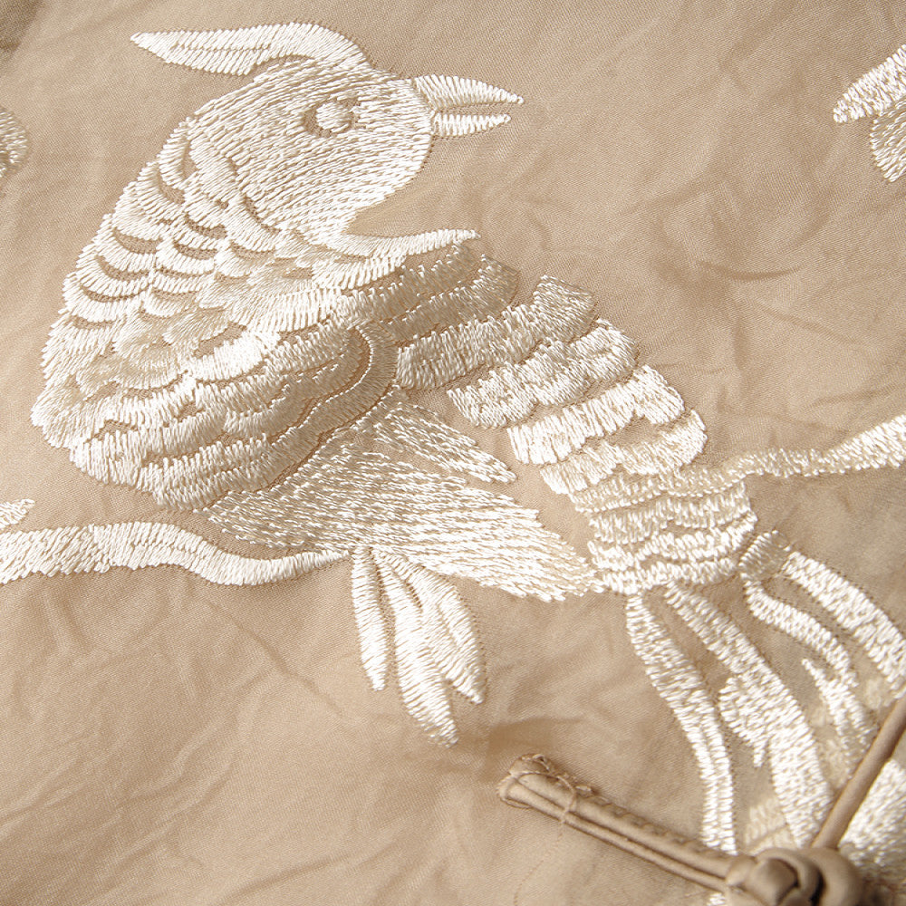 Khaki high end silk Chinese style vest summer style women s thin super beautiful heavy embroidery mulberry silk new Chinese style top image 3