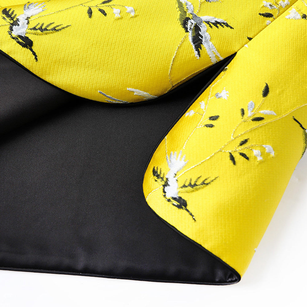 Yellow silk woven brocade vest women s spring and autumn new original design retro embroidery Chinese style buckle top image 4