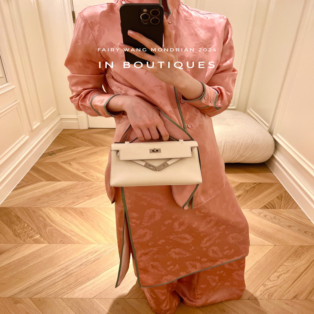 FAIRY WANG Italy Imported Bottom Fabric 100 Mulberry Silk Feather Jacquard New Chinese Style Set image 2