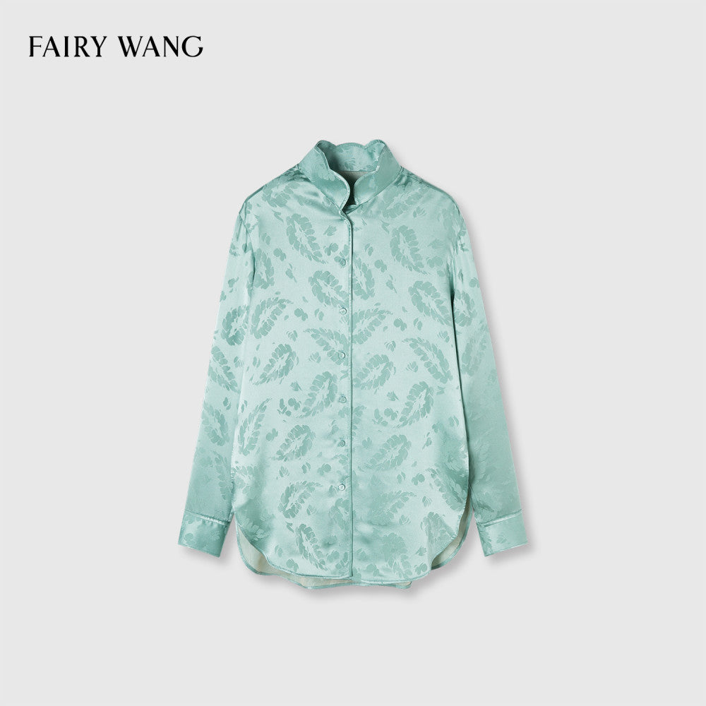 FAIRY WANG Italy Imported Bottom Fabric 100 Mulberry Silk Feather Jacquard New Chinese Style Set image 32