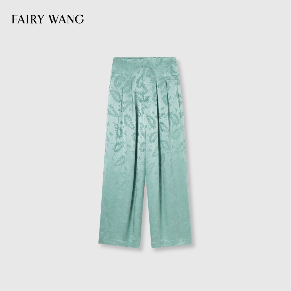 ASAYA3354 Italian imported base fabric 100% mulberry silk feather jacquard new Chinese Top