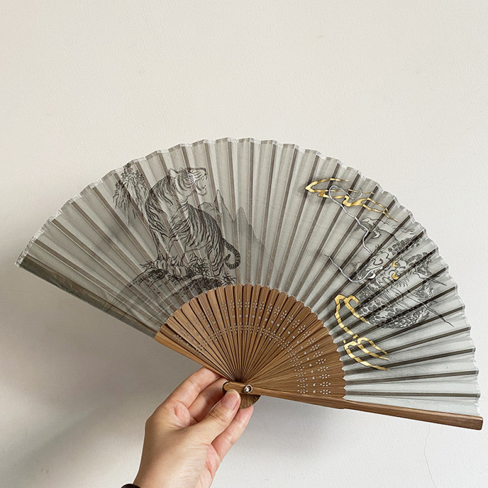 Export to Japan original order tail order Japanese style fan silk hand painted 7 inch Chinese style can be paired with Hanfu yukata image 1