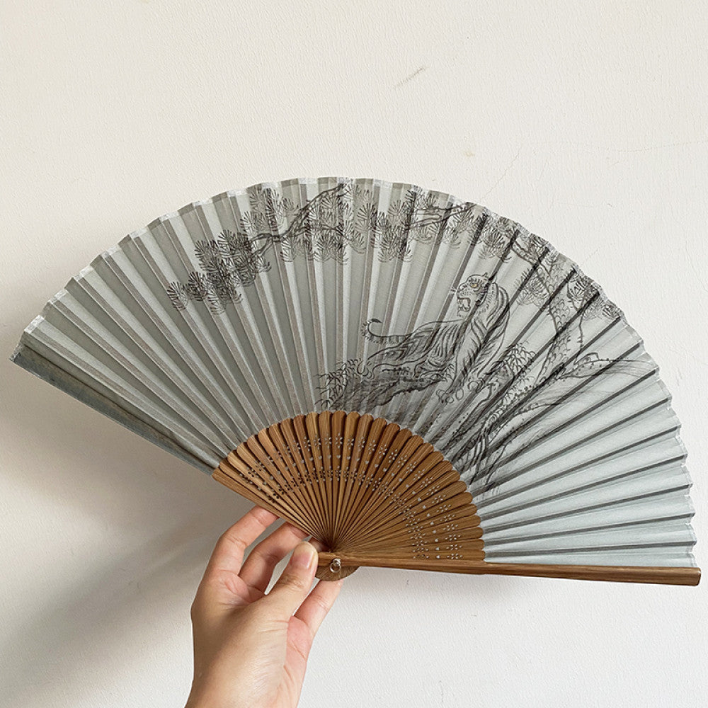 Export to Japan original order tail order Japanese style fan silk hand painted 7 inch Chinese style can be paired with Hanfu yukata image 8