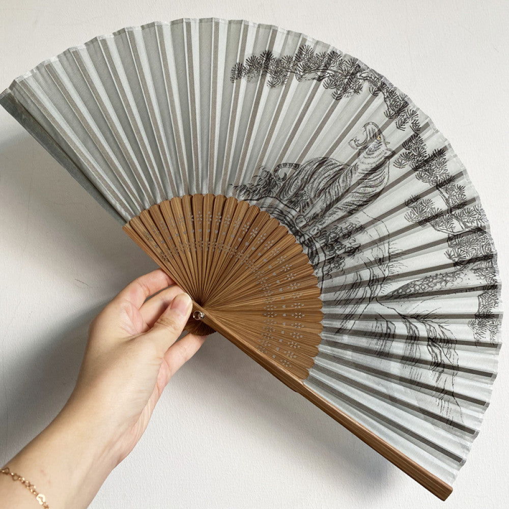 Export to Japan original order tail order Japanese style fan silk hand painted 7 inch Chinese style can be paired with Hanfu yukata image 9