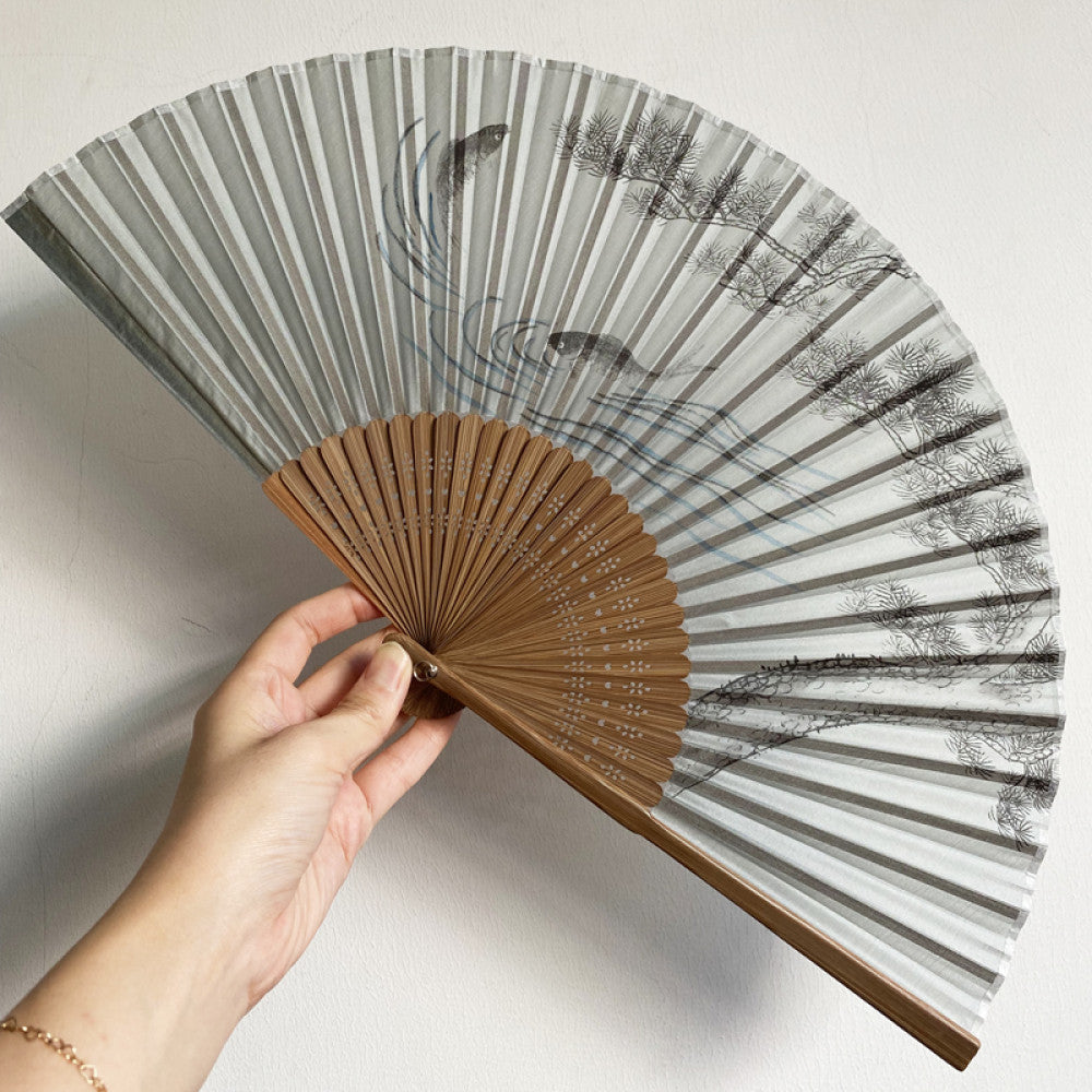 Export to Japan original order tail order Japanese style fan silk hand painted 7 inch Chinese style can be paired with Hanfu yukata image 14