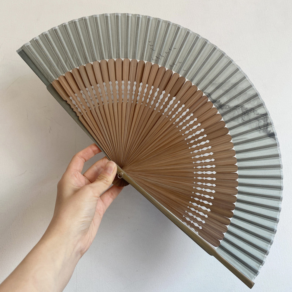 Export to Japan original order tail order Japanese style fan silk hand painted 7 inch Chinese style can be paired with Hanfu yukata image 19
