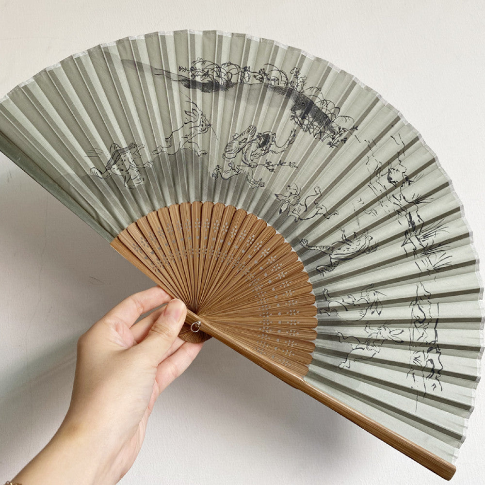 Export to Japan original order tail order Japanese style fan silk hand painted 7 inch Chinese style can be paired with Hanfu yukata image 21