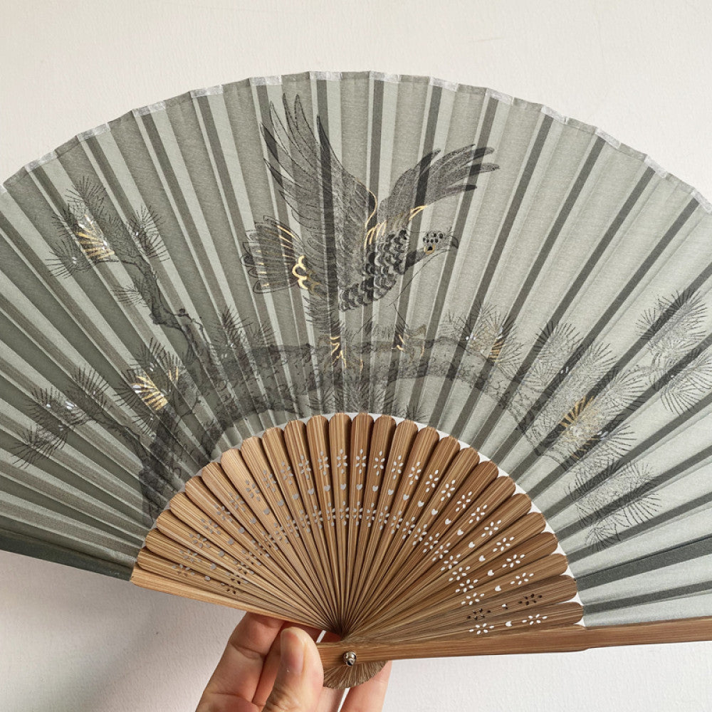 Export to Japan original order tail order Japanese style fan silk hand painted 7 inch Chinese style can be paired with Hanfu yukata image 23