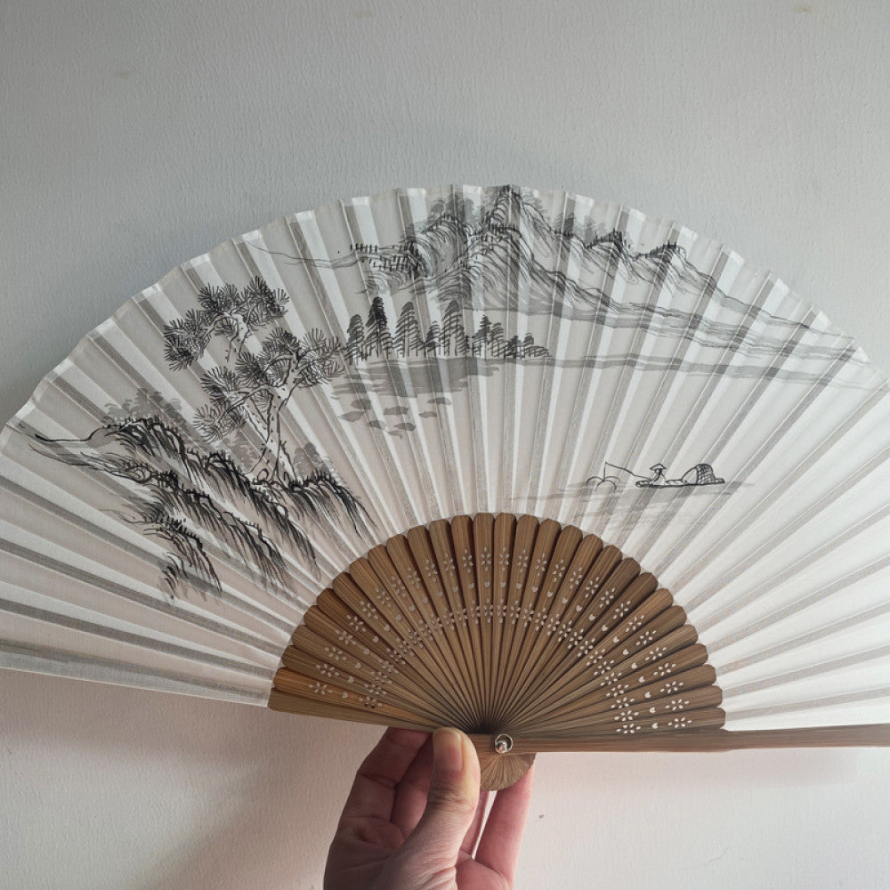 ASAYA3349 Silk Fan with Various Prints