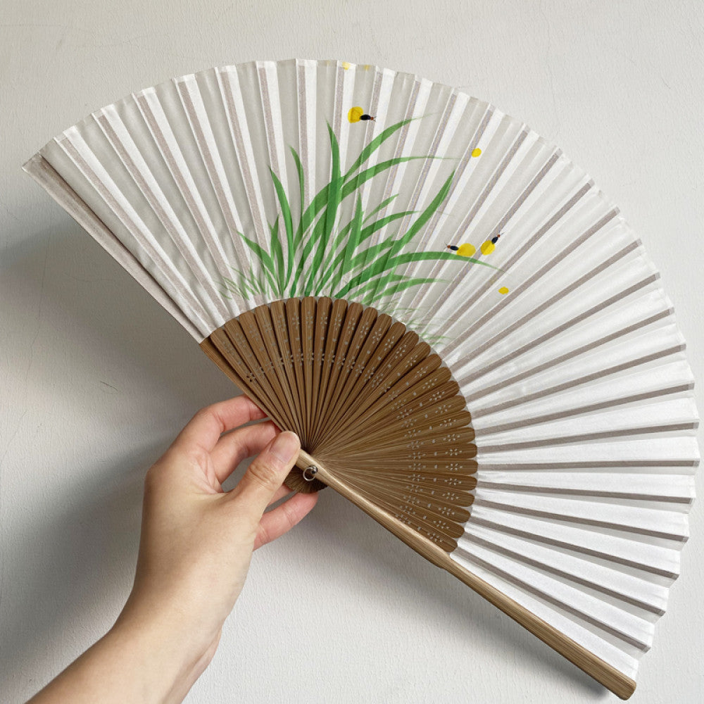 Export to Japan original order tail order Japanese style fan silk hand painted 7 inch Chinese style can be paired with Hanfu yukata image 40