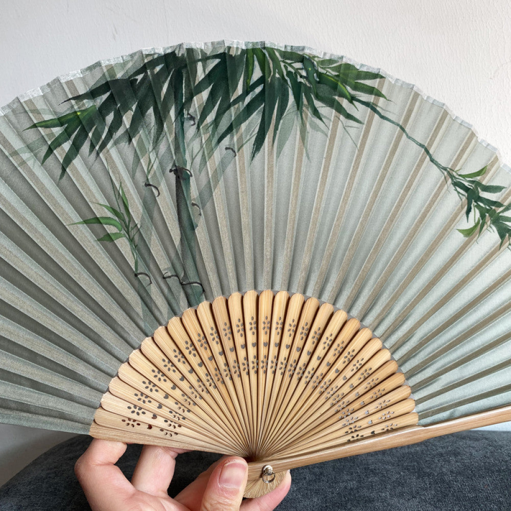 Export to Japan original order tail order Japanese style fan silk hand painted 7 inch Chinese style can be paired with Hanfu yukata image 44