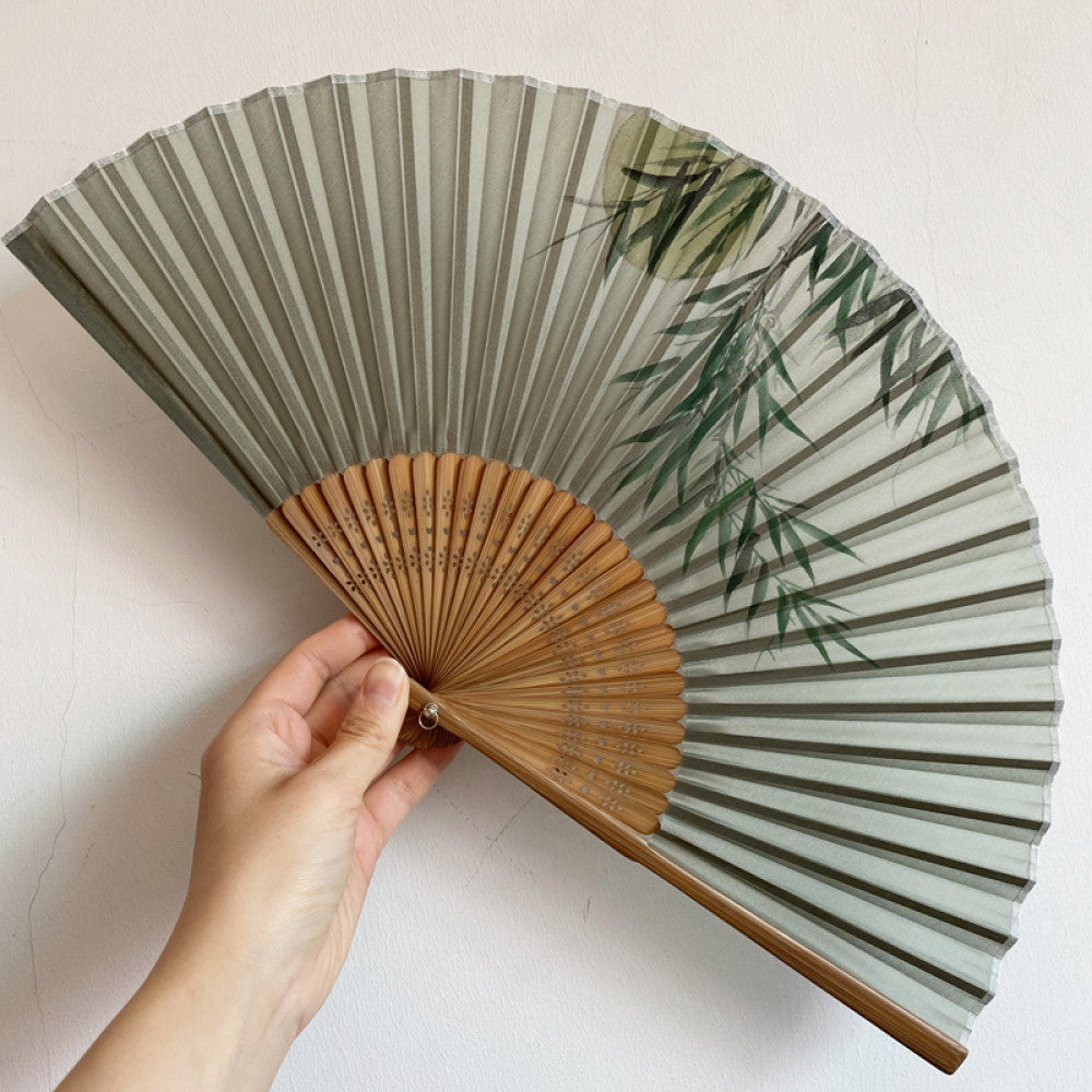 Export to Japan original order tail order Japanese style fan silk hand painted 7 inch Chinese style can be paired with Hanfu yukata image 46