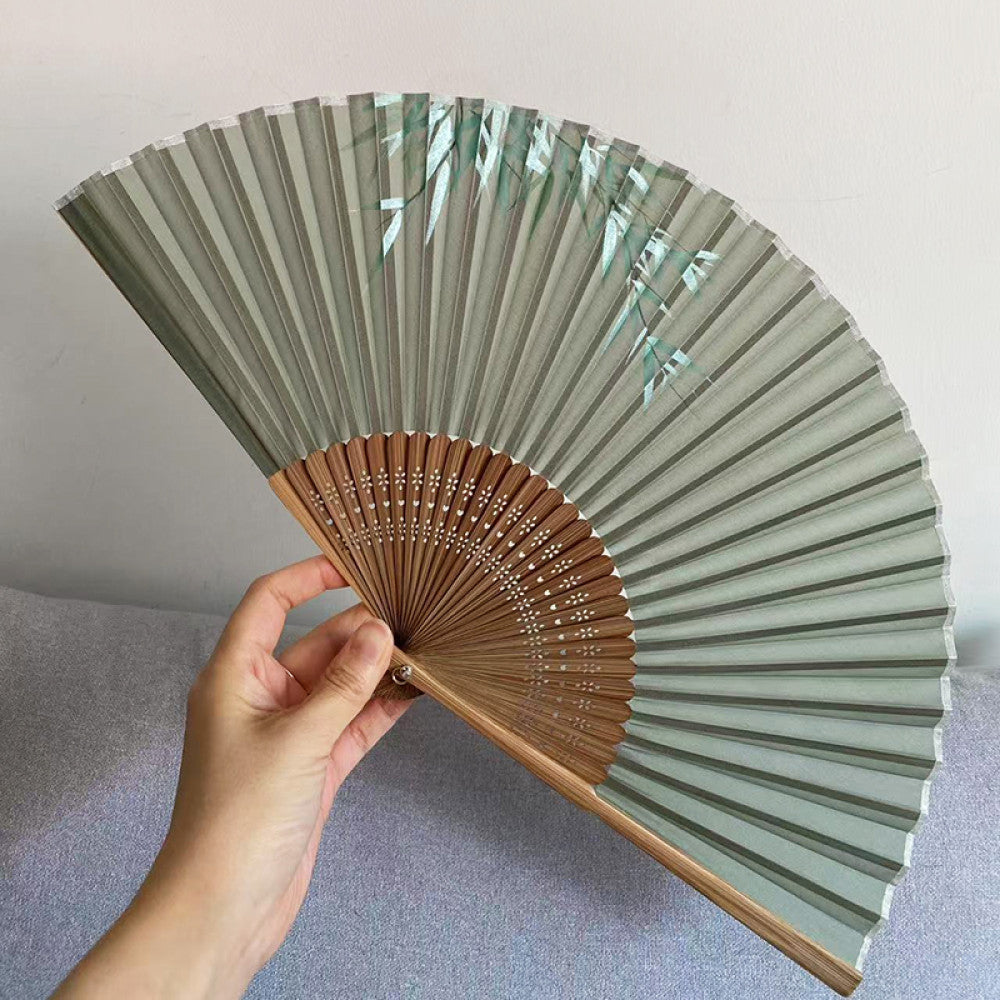 Export to Japan original order tail order Japanese style fan silk hand painted 7 inch Chinese style can be paired with Hanfu yukata image 50