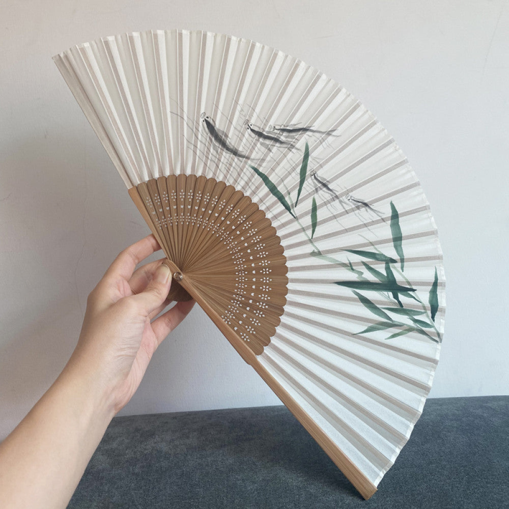 Export to Japan original order tail order Japanese style fan silk hand painted 7 inch Chinese style can be paired with Hanfu yukata image 74