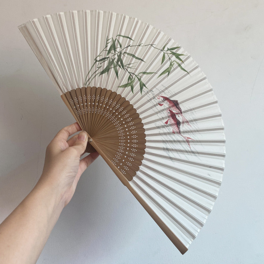 Export to Japan original order tail order Japanese style fan silk hand painted 7 inch Chinese style can be paired with Hanfu yukata image 75