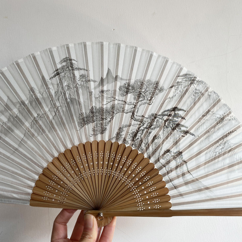 Export to Japan original order tail order Japanese style fan silk hand painted 7 inch Chinese style can be paired with Hanfu yukata image 84