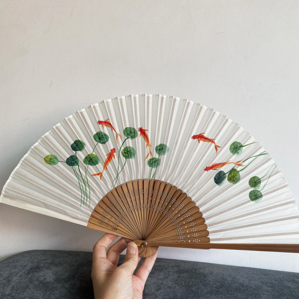 ASAYA3349 Silk Fan with Various Prints